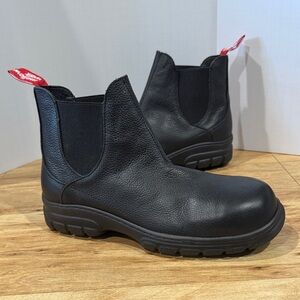 Mellow Walk Maddy Steel Toe Slip Resistant Black Leather Chelsea Work Boot
